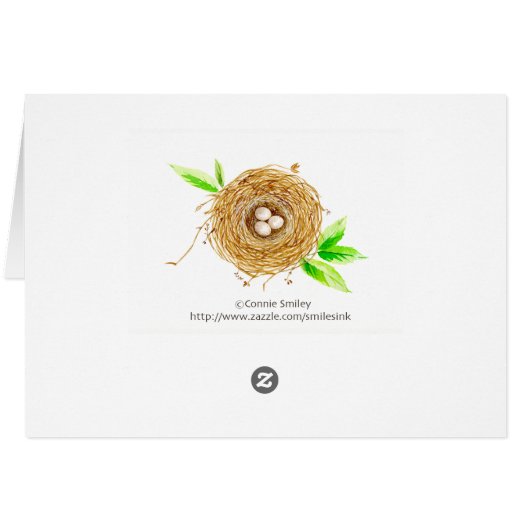 Vogelnest mit 3 Eiern (Rückseite Horizontal)