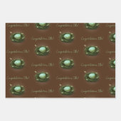 Vogelnest mit blau geflecktem Ei 3 Benutzerdefinie Geschenkpapier Set (Vorderseite)