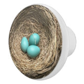 Vogelnest mit blauen Eiern Keramikknauf (Rechts)