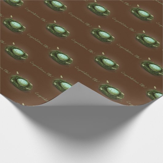 Vogelnest mit blaugeflecktem Ei Dunkelbraun Geschenkpapier (Ecke)