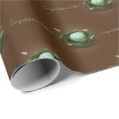 Vogelnest mit blaugeflecktem Ei Dunkelbraun Geschenkpapier (Rolleneckpunkt)