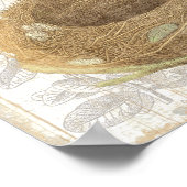 Vogelnest mit dekorativem Ei Poster (Ecke)