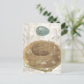 Vogelnest mit dekorativem Ei Postkarte (Stehend Vorderseite)