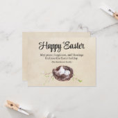 Vogelnest mit Eiern Rustikale glückliche Ostern Karte (Vorderseite/Rückseite Beispiel)