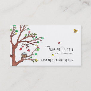 Vogelnest mit Mobile Visitenkarte