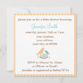 Vogelnest-Neutral-Baby-Dusche Einladung (Rückseite)