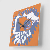 Vogelnest - Orange Periwinkle Quadratische Wanduhr (Winkel)