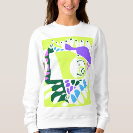 Vogelnest - Pastellgrün, weißes Kissen Sweatshirt