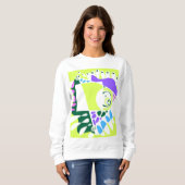 Vogelnest - Pastellgrün, weißes Kissen Sweatshirt (Vorne ganz)