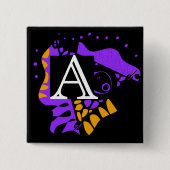 Vogelnest - Personalisierter Anfangsbrief A Button (Vorderseite)