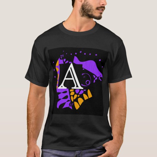 Vogelnest - Personalisierter Anfangsbrief A T-Shirt (Vorderseite)