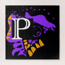 Vogelnest - Personalisierter Anfangsbrief P Puzzle