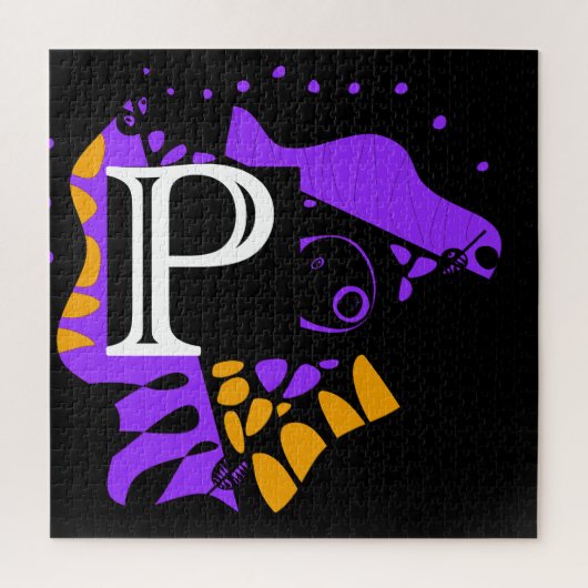 Vogelnest - Personalisierter Anfangsbrief P Puzzle (Vertikal)