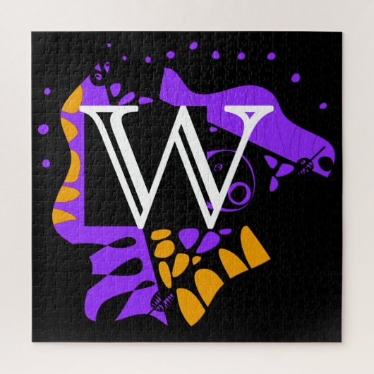 Vogelnest - Personalisierter Anfangsbrief W Puzzle (Vertikal)