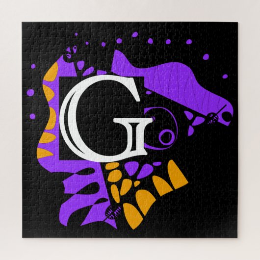 Vogelnest - Personalisierter Anfangsbuchstabe G Puzzle (Vertikal)