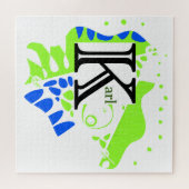 Vogelnest - Personalisierter Name Letter K Puzzle (Horizontal)