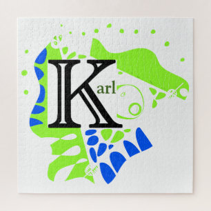 Vogelnest - Personalisierter Name Letter K Puzzle
