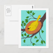 Vogelnest Postkarte (Vorne/Hinten)