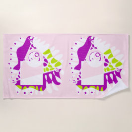 Vogelnest - Rosa Limonade Weiß Strandtuch