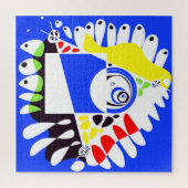 Vogelnest - Royal Blue White Puzzle (Vertikal)