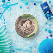 Vogelnest | Wasserfarben Eier Natur Pappteller (Party)