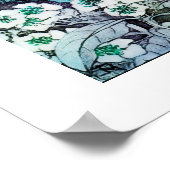 VOGELNEST ,weiß blau Poster (Ecke)