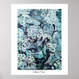 VOGELNEST ,weiß blau Poster