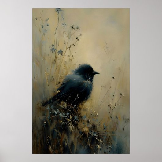 Vogelnist-Wandkunst, Dark Academia, Antik Poster (Vorne)