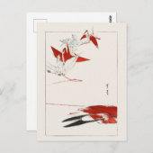 VogelOrigami - traditionelles Japanisch Postkarte (Vorne/Hinten)