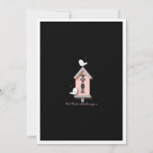 Vogelpaare Damask Birdhouse Paare Dusche Einladung (Rückseite)