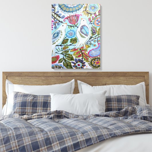 Vogelpapier I Leinwanddruck (Insitu (Schlafzimmer))