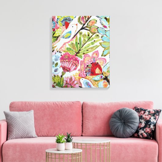 Vogelpapier II Leinwanddruck (Insitu (Wohnzimmer))