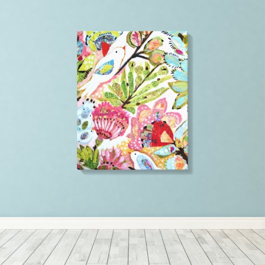 Vogelpapier II Leinwanddruck (Insitu (Holzboden))