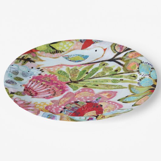 Vogelpapier II Pappteller (Schrägansicht)