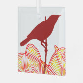 Vogelpapier Napkins Ornament Aus Glas (Vorderseite links)