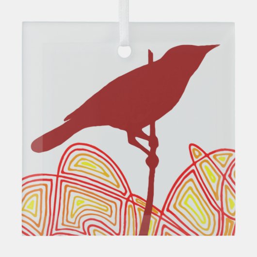 Vogelpapier Napkins Ornament Aus Glas (Vorderseite)