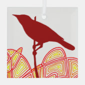 Vogelpapier Napkins Ornament Aus Glas (Rückseite)