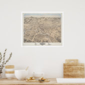 Vogelperspektive der Stadt Petaluma (1298) Poster (Küche)