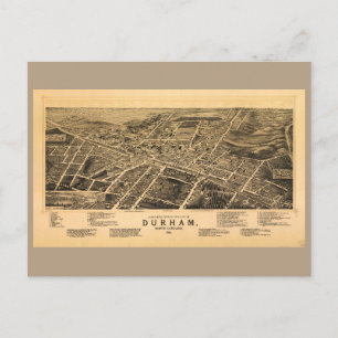 Vogelperspektive Durham, North Carolina (1891) Postkarte