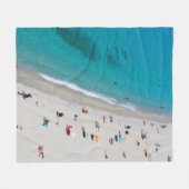 Vogelperspektive Foto der Menschen am Strand Fleecedecke (Vorderseite (Horizontal))
