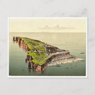 Vogelperspektive, Helgoland, Deutschland seltenes Postkarte
