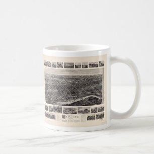 Vogelperspektive-Karte von Branford Connecticut (1 Kaffeetasse