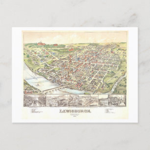 Vogelperspektive Lewisburgh, Pennsylvania, 1884 Postkarte