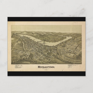Vogelperspektive Morgantown West Virginia (1897) Postkarte