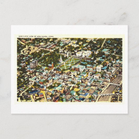 Vogelperspektive New Haven, Connecticut, Vintag Postkarte (Vorderseite)