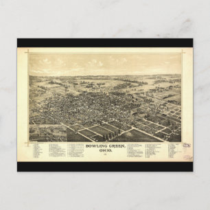 Vogelperspektive von Bowling Green Ohio (1888) Postkarte