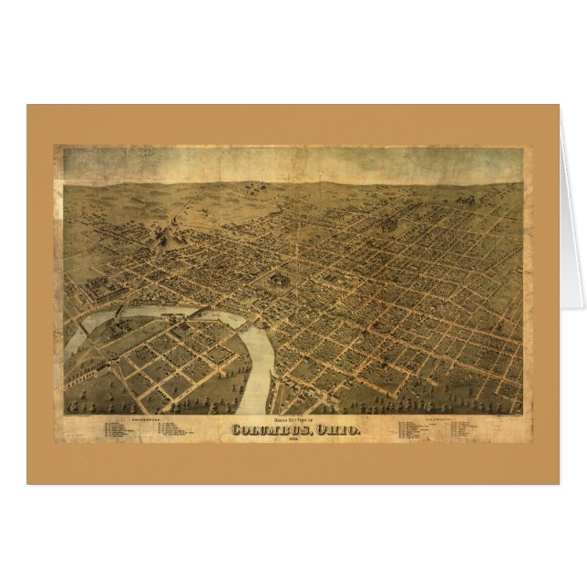 Vogelperspektive von Columbus, Ohio (1872) (Vorderseite (Horizontal))