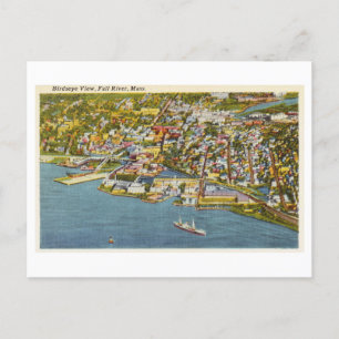 Vogelperspektive von Fall River Vintage Reise Postkarte