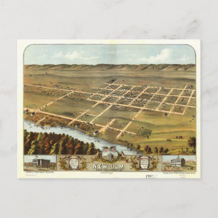 Vogelperspektive von New Ulm, Minnesota (1870) Postkarte