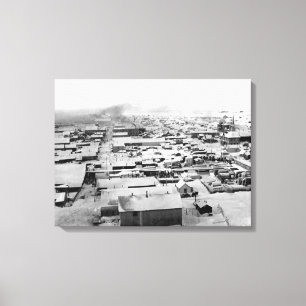 Vogelperspektive von Nome, Alaska mit Schnee Leinwanddruck